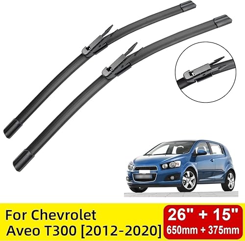 Miniatura 2 de Limpiaparabrisas delantero compatible con Chevrolet Aveo T300 2012-2020 parabrisas ventana 26 + 15 pulgadas 2013 2014 2015 2016 2017 2018 2019