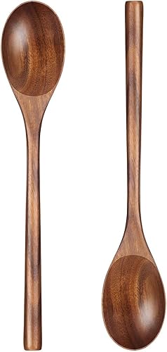 HANSGO 2 cucharas grandes de madera para cocinar, servir, mezclar