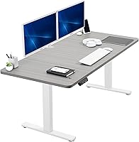 Vista 122 de VIVO DESK-KIT-1B7N-36 - Escritorio eléctrico de pie rústico de 71 x 36 pulgadas, ajuste de altura de memoria, serie 1B, marco negro con parte