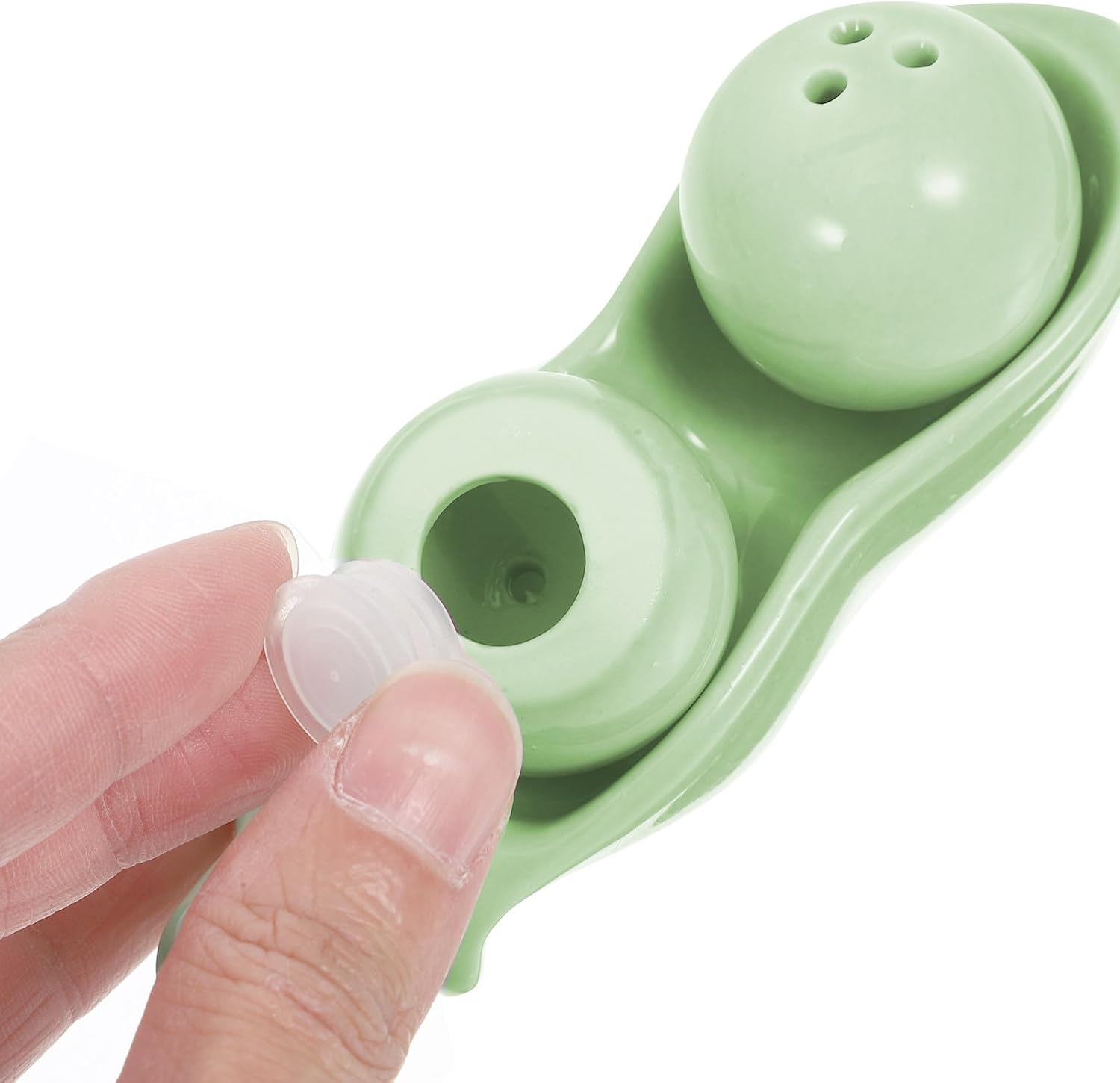 Pea Shape Ceramic Pepper Shaker for Kitchen and Dining Table