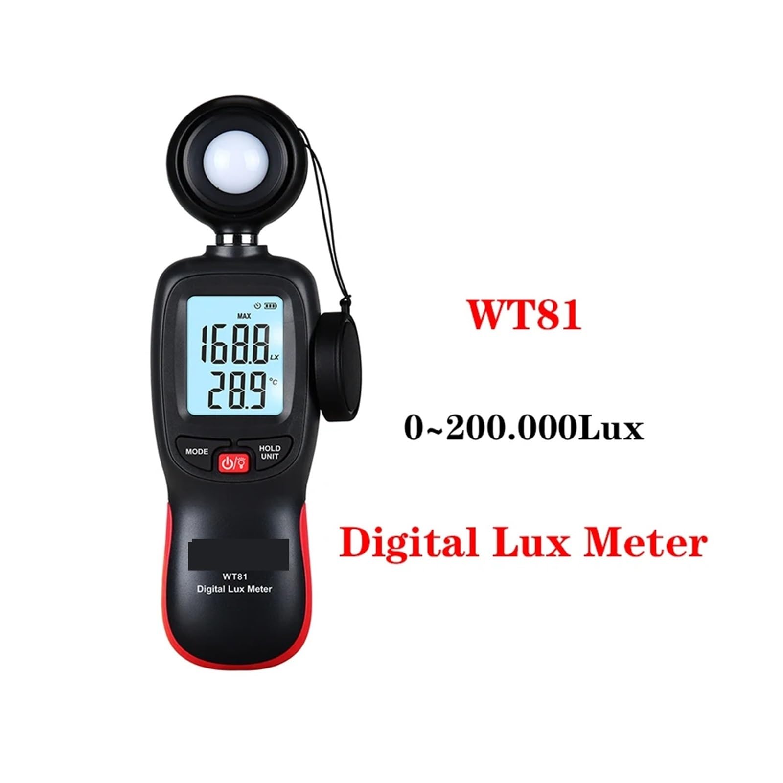 5 medidores de lux digitales WT81, medidor luz bolsillo, 0 a 200, iluminómetro mano, sensor, fotómetro medición,Alta precisión