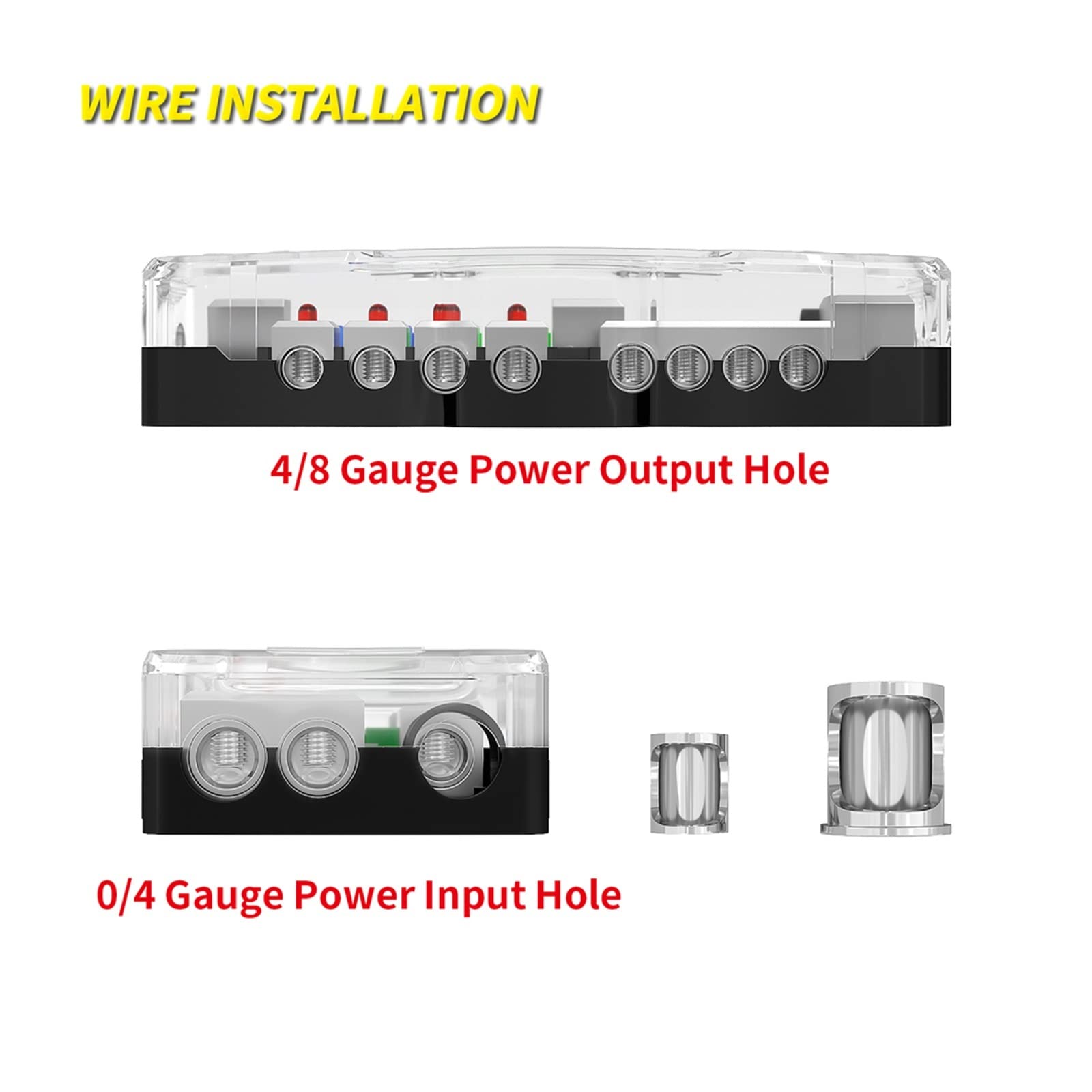 Bloque De Distribución De Energía Estéreo Para Coche Y Barco - 1 Entrada A 5 Salidas Con Portafusibles, Ideal Para Instalaciones De Audio