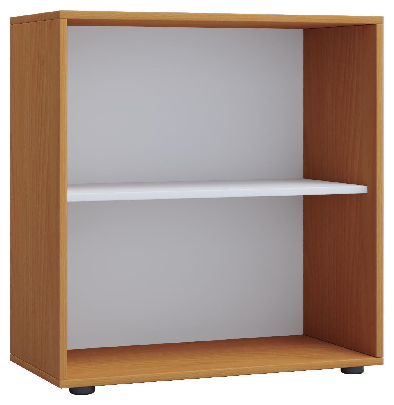 VCM Holzregal stehend | platzsparender Aktenschrank | Maße ca. B. 70 x H. 74 x T. 37 cm | Elegantes Regal stehend | Büroregal – Lona 2 Fach