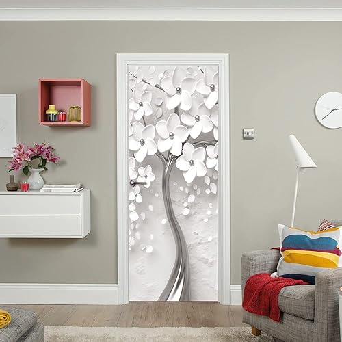 Miniatura 6 de Adhesivo para puerta de papel tapiz para despegar y pegar calcomanía de pared para decoración del hogar del dormitorio impermeable extraíble de