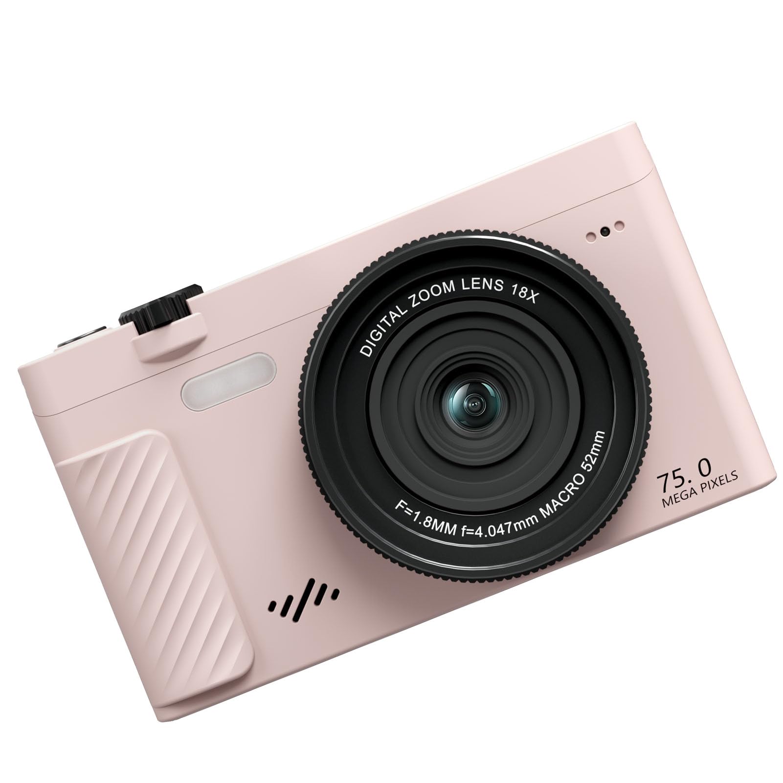 Fotocamera Digitale 4K, Fotocamera Punta e Scatta con Zoom 18x da 75 MP, Digitale Compatta con Schermo Ribaltabile da 3,0 Pollici WiFi e Abbellimento APP per Video Verticale da Viaggio (PINK)