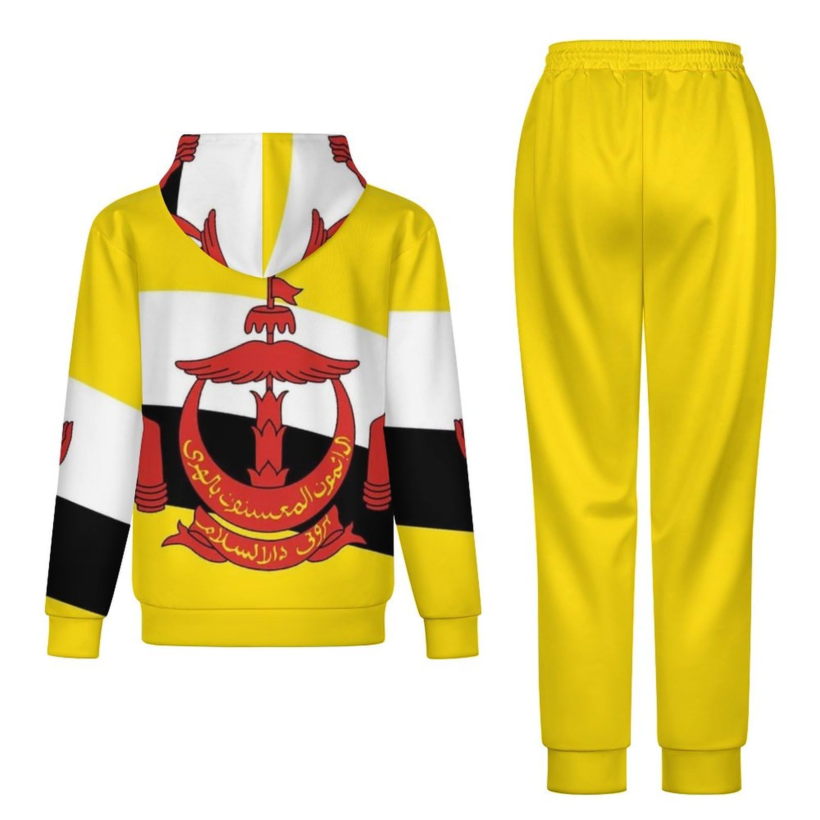 Tute Da Uomo E Da Donna Set Da 2 Pezzi Felpa Con Cappuccio E Pantaloni Della Tuta Set Da Jogging Abbigliamento Sportivo Da Donna Con Bandiera Del Brunei Stampata Set Da Salotto Taglie Forti