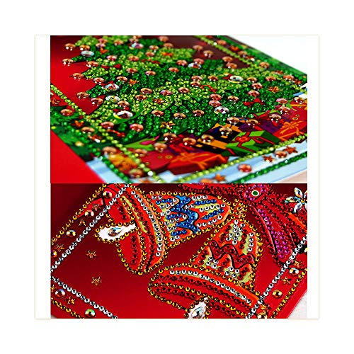 Zwbfu 8pcs 5D DIY Diamond Painting Cartões de Natal Halloween Natal Cartões de aniversário com envel