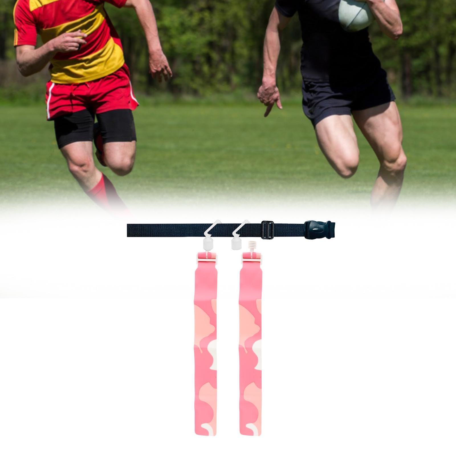 Amagogo Bistiente de fútbol Flagal de Rugby Cinturón Flagal Competencia Deportiva Entrenamiento al Aire Libre Suministros de Adultos para niños Desmontables