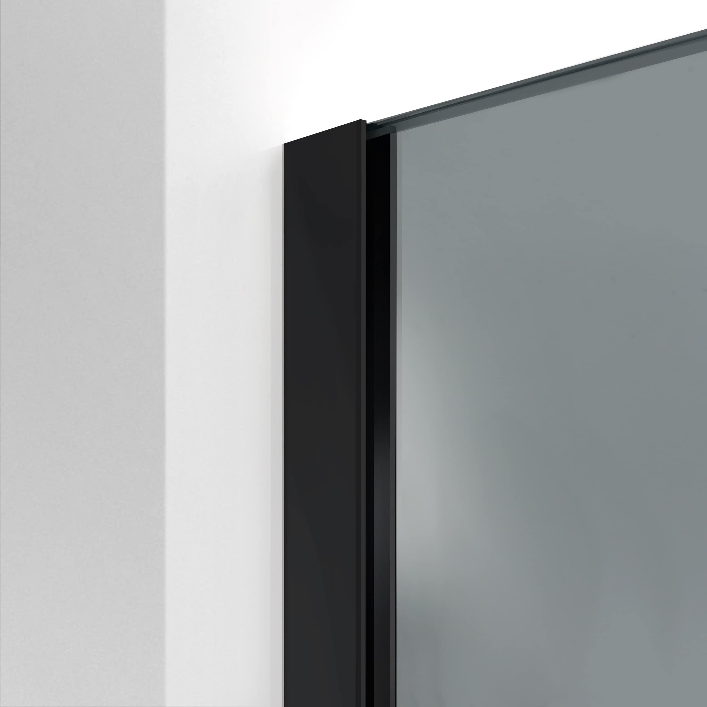 Aqua Roy Minimal Black, model, rozmiar 90 cm od 50/60/70/80/90/100, kabina prysznicowa, szare szkło 8 mm z nano-piaskowanym wzorem (90 x 195 cm, prawa)