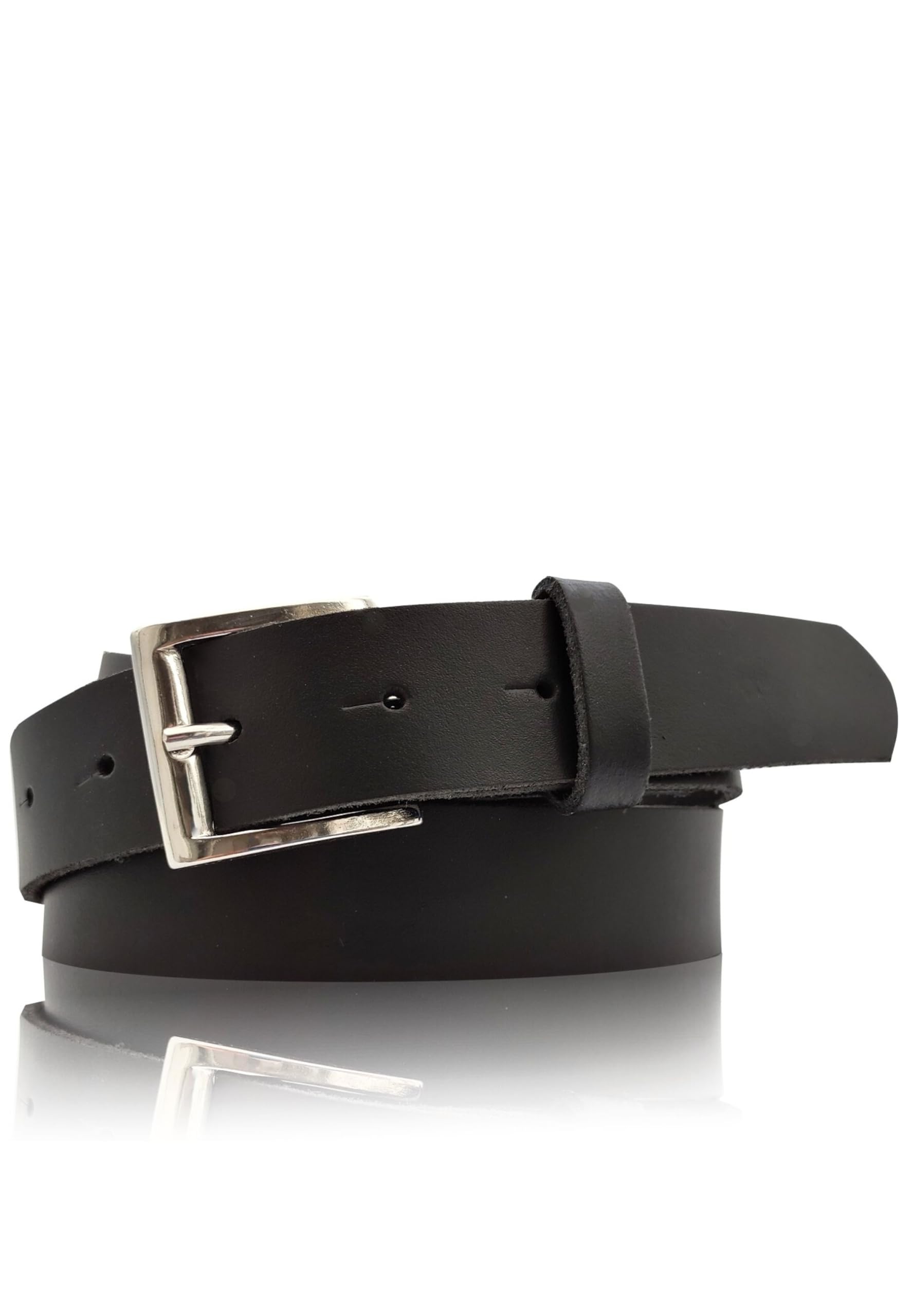 FRONHOFER Anzuggürtel Leder 3 cm, Rechteckschnalle silber