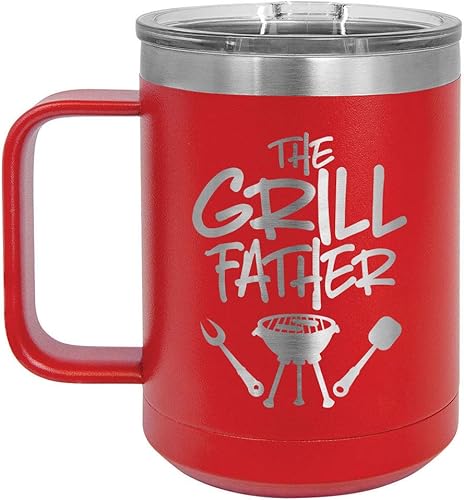 Miniatura 7 de The Grillfather B Taza de café de 15 onzas con tapa deslizante  Taza de café de viaje aislada  Idea de regalo para barbacoa y parrilla para hombres