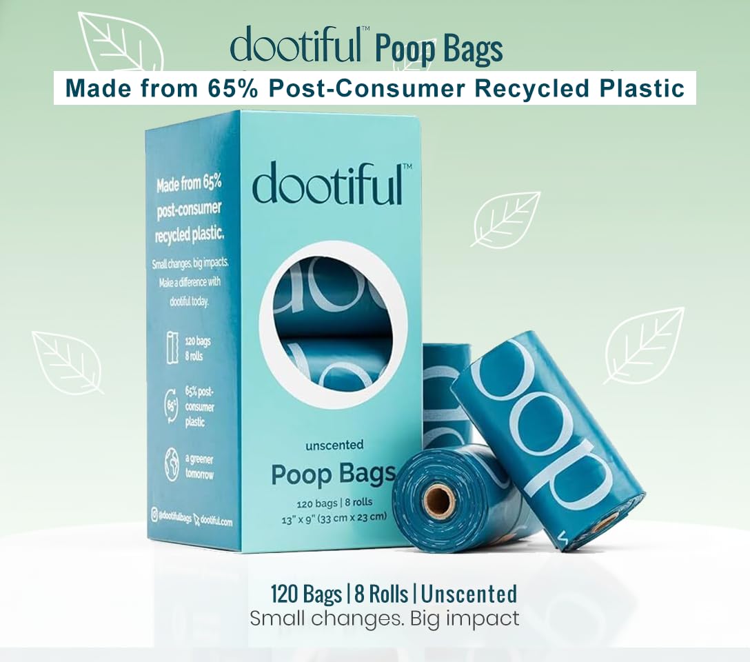 Lot de 120 sacs à déjections canines non parfumés 8 rouleaux