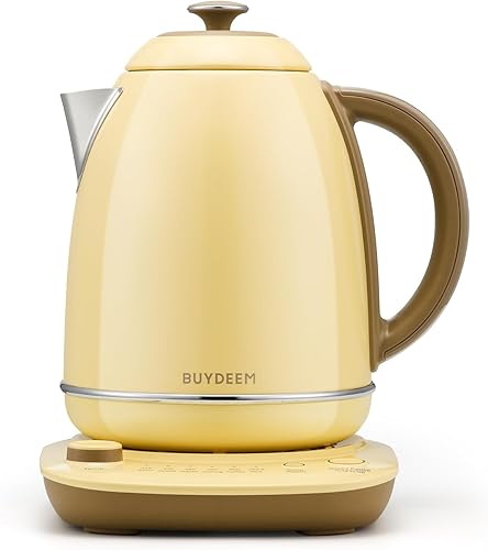 BUYDEEM K740 - Hervidor eléctrico con control de temperatura, 12 horas para mantener el calor, hervir rápido, caldera de agua caliente de acero