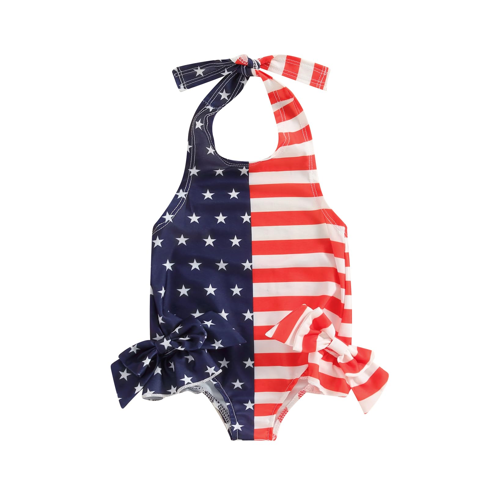 kacubwyy Toddler Girls Swimsuit 4Th of July Summer Beachwear Sleeveless One Piece Swimwear Bathing Suit (US, Age, 4 Years, 5 Years, One-Piece Swimsuit A)