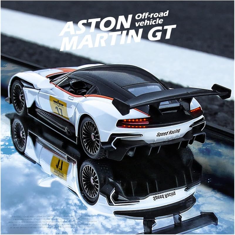 Image of Model 1:22 Aston Martin GT Model Alloy Metal Pull Back Die-cast Car Openable Doors with Sound and Light Vehicle Car Toy for Kids - Multicolor