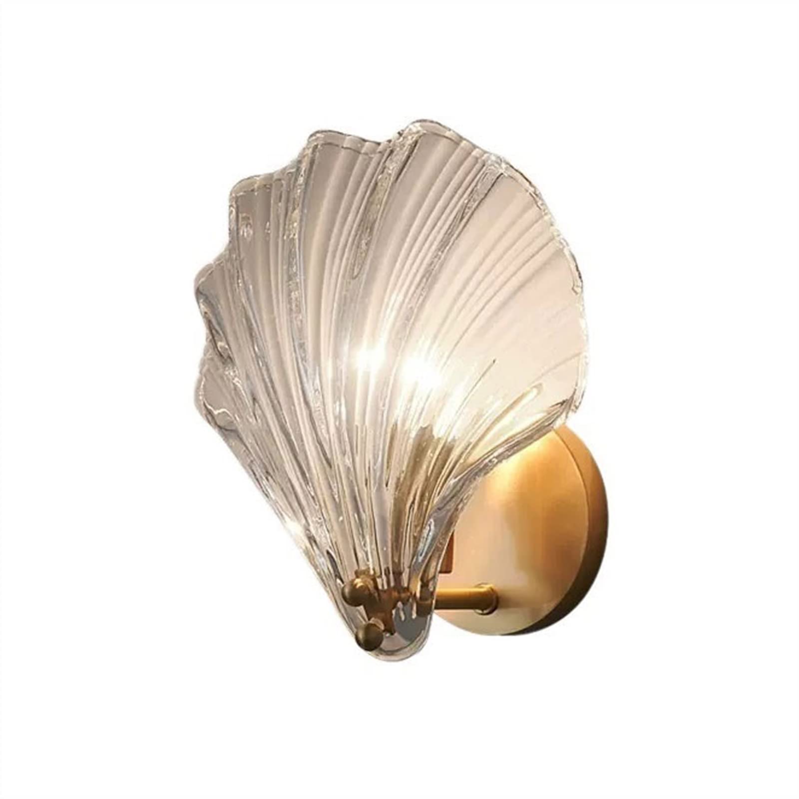 HXYSXHJUO Indoor Wall Lamp Creative Shell Shaped Decorative Copper Bedroom Bedside Light Luxury Lighting Fixture Sconce