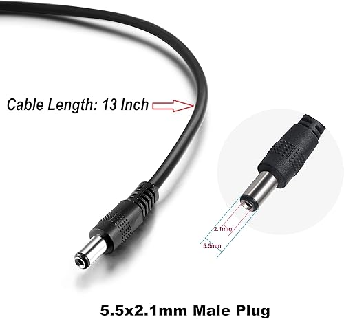 Miniatura 2 de PlusRoc Adaptador de corriente impermeable de 12V24V a 5V convertidor reductor para cámara de seguridad CCTV, tira de luz LED, DVR (enchufe macho CC