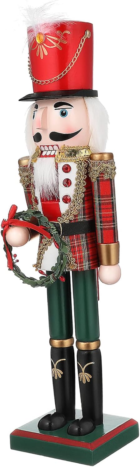 HEALLILY Traditional Nutcracker Statue Christmas Nutcracker Decor Wooden Xmas Ornaments