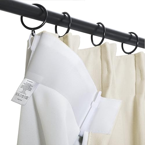 Miniatura 3 de ChadMade BOZI Collection - Cortina plisada de algodón con forro opaco de 102 pulgadas de largo, cortina lisa con forro opaco, 72 pulgadas de ancho x