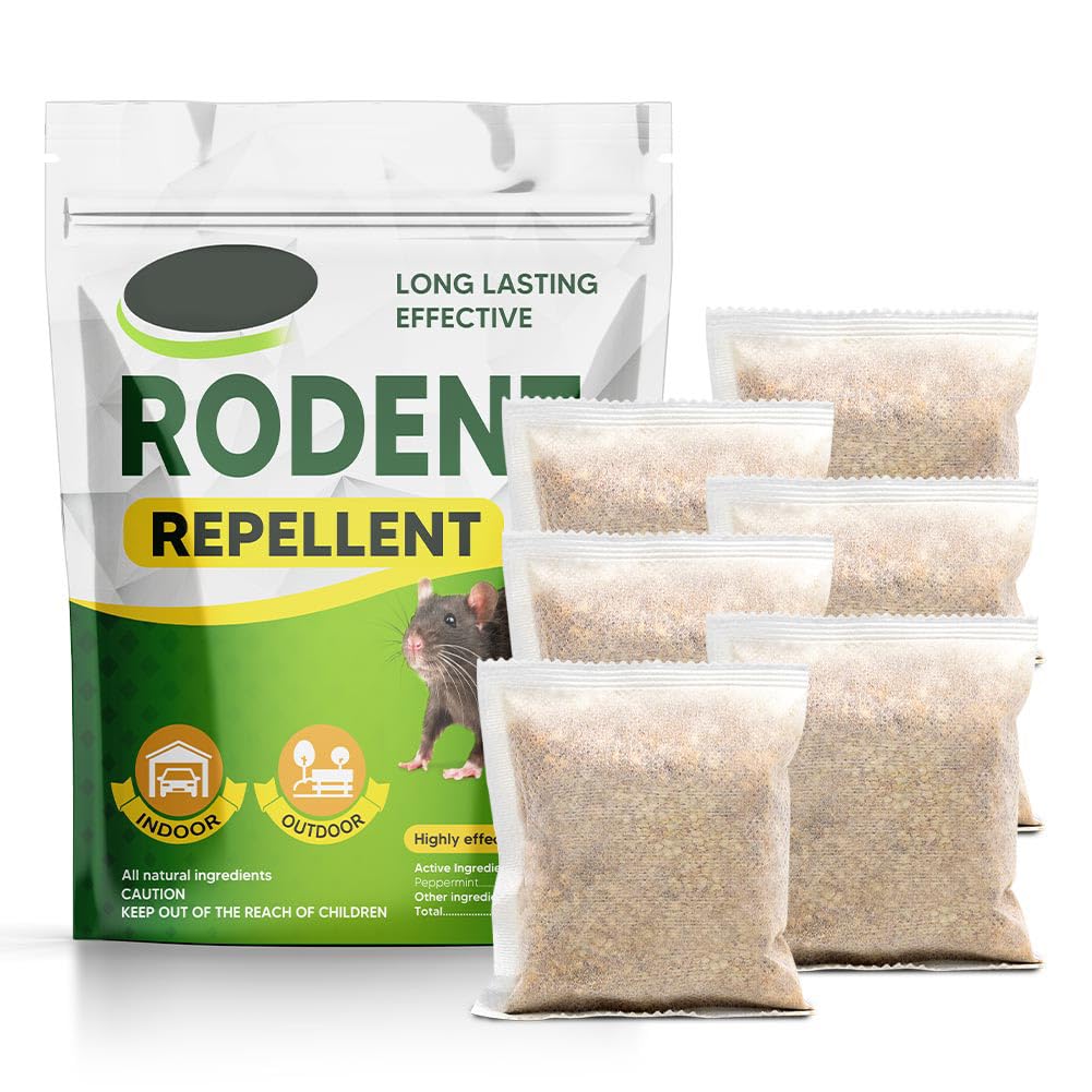 Rodent Repellent, Mouse Repellent Outdoor/Indoor, Rat Repellent Peppermint Oil for Rodent Control, Better Replacement of Ultrasonic, Mice Repellent, Keep Mice Away for House/Car/RV, 6 Pack