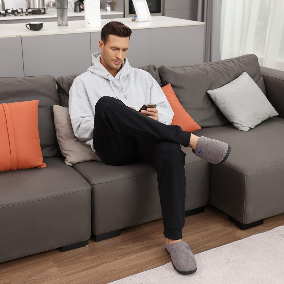 WateLves Pantofole Uomo Unisex Donna Antiscivolo Scarpe Inverno Peluche Morbido Ciabatte in Memory Foam