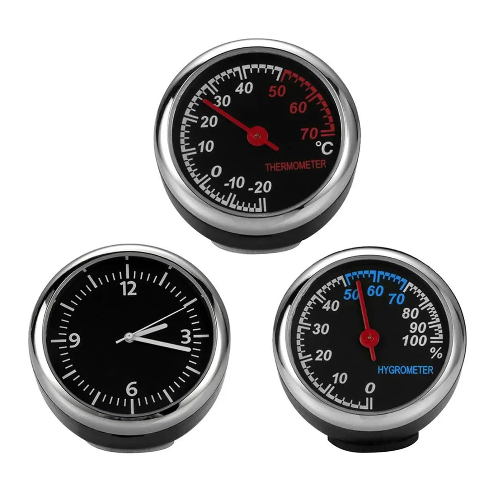 Ajuste para mini reloj digital de coche con termómetro e higrómetro, medidor de decoración interior para vehículos (5 x 4 x 4 CY20012103)