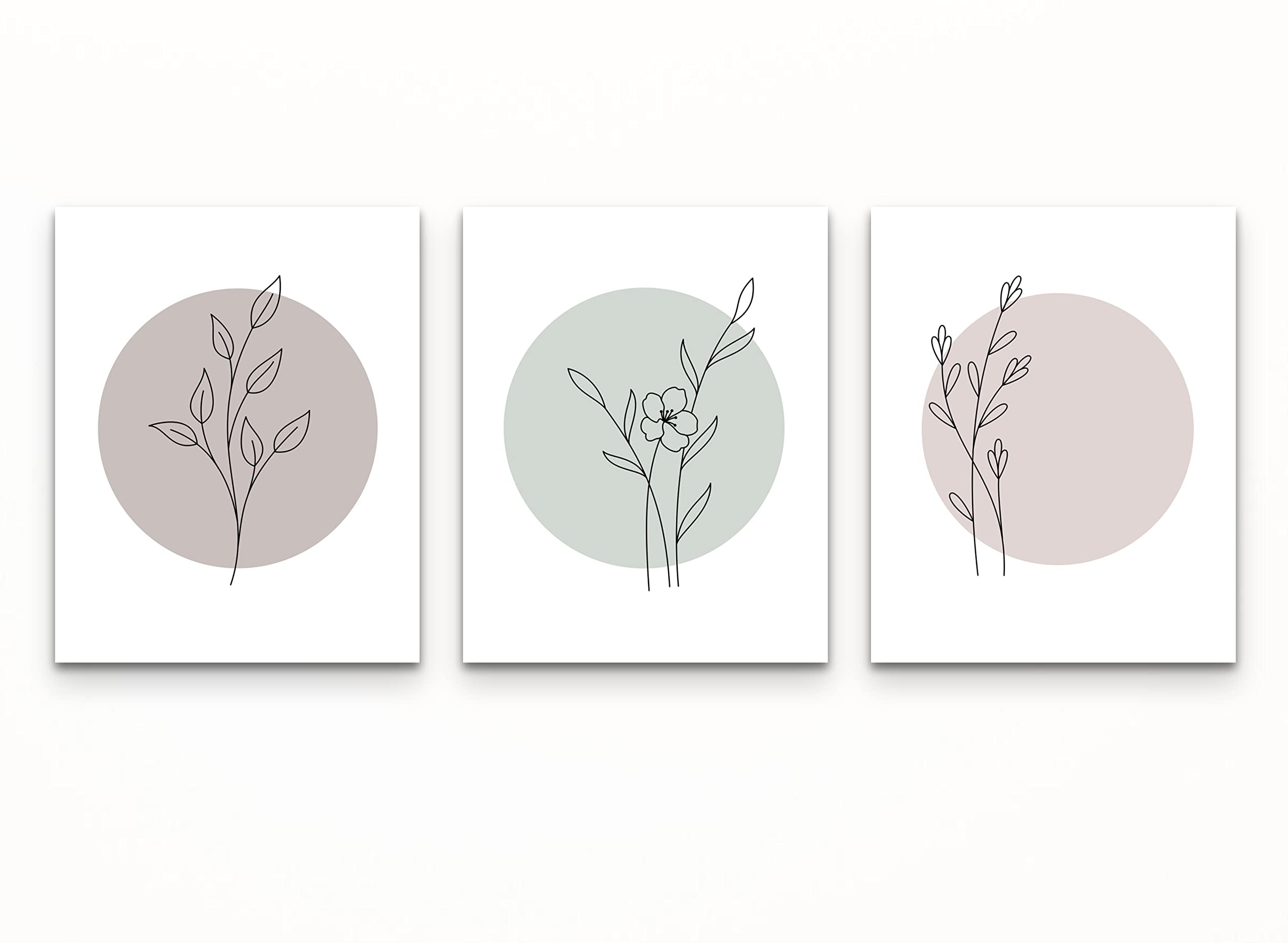 Amazon.com: Modern Minimalist Floral Line Art, Floral Prints, Botanical ...