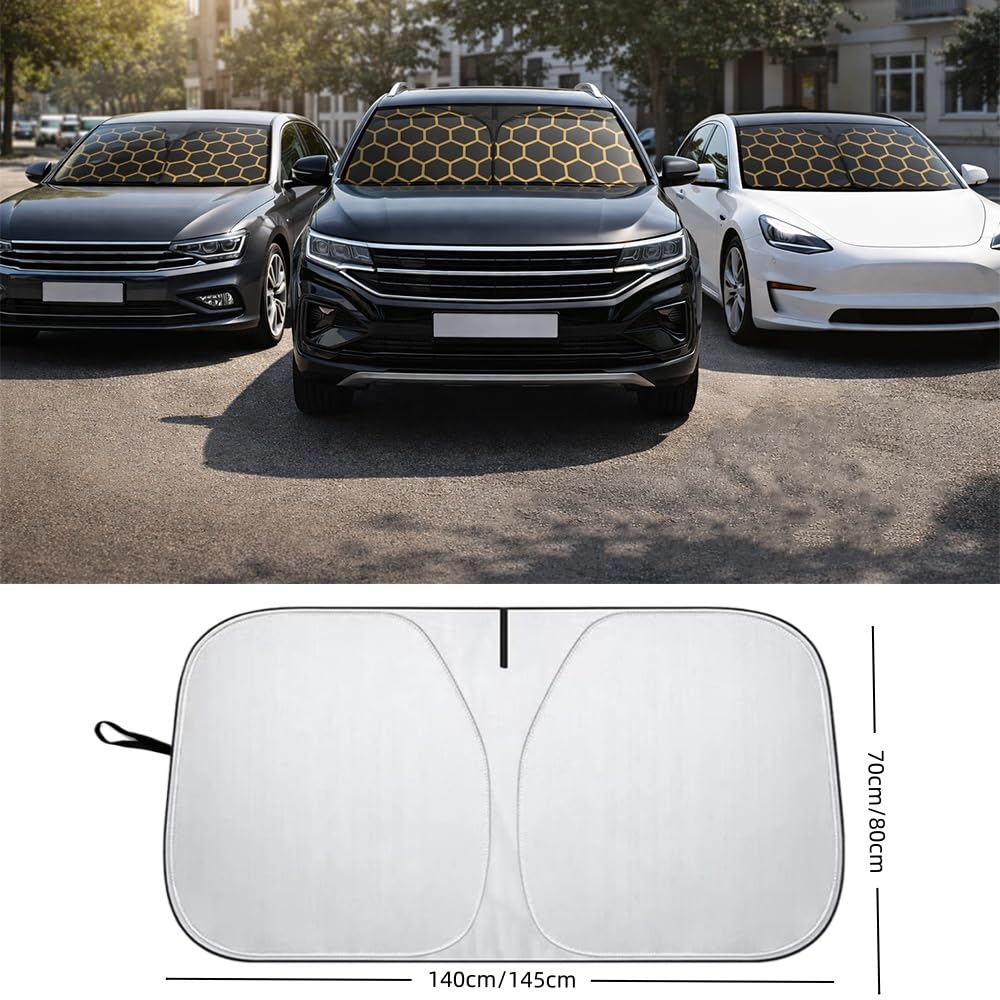 Parasole Auto Parabrezza Interno, Pieghevole, Riflettente, Protezione UV,142 * 70cm