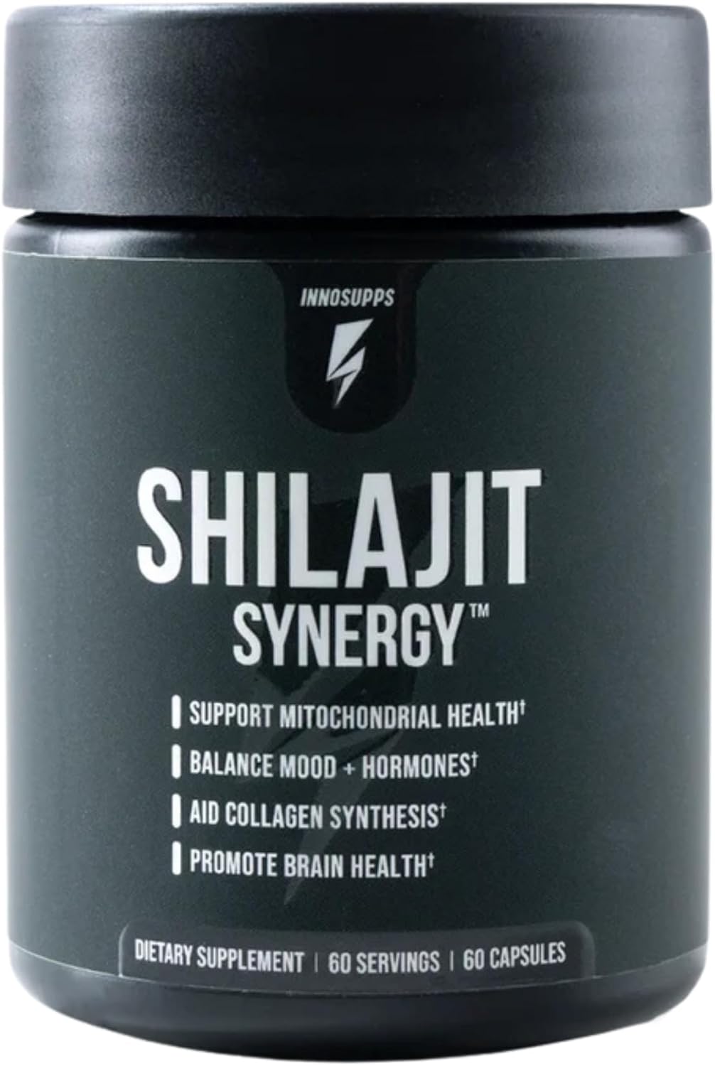 Inno Shilajit Synergy - Shilajit Capsules Supplement For Men with Ashwagandha, Ginseng, Rhodiola, & Fulvic Acid - Supports Energy, Muscle Growth, Performance & Recovery for Men's Health (60 Capsules)