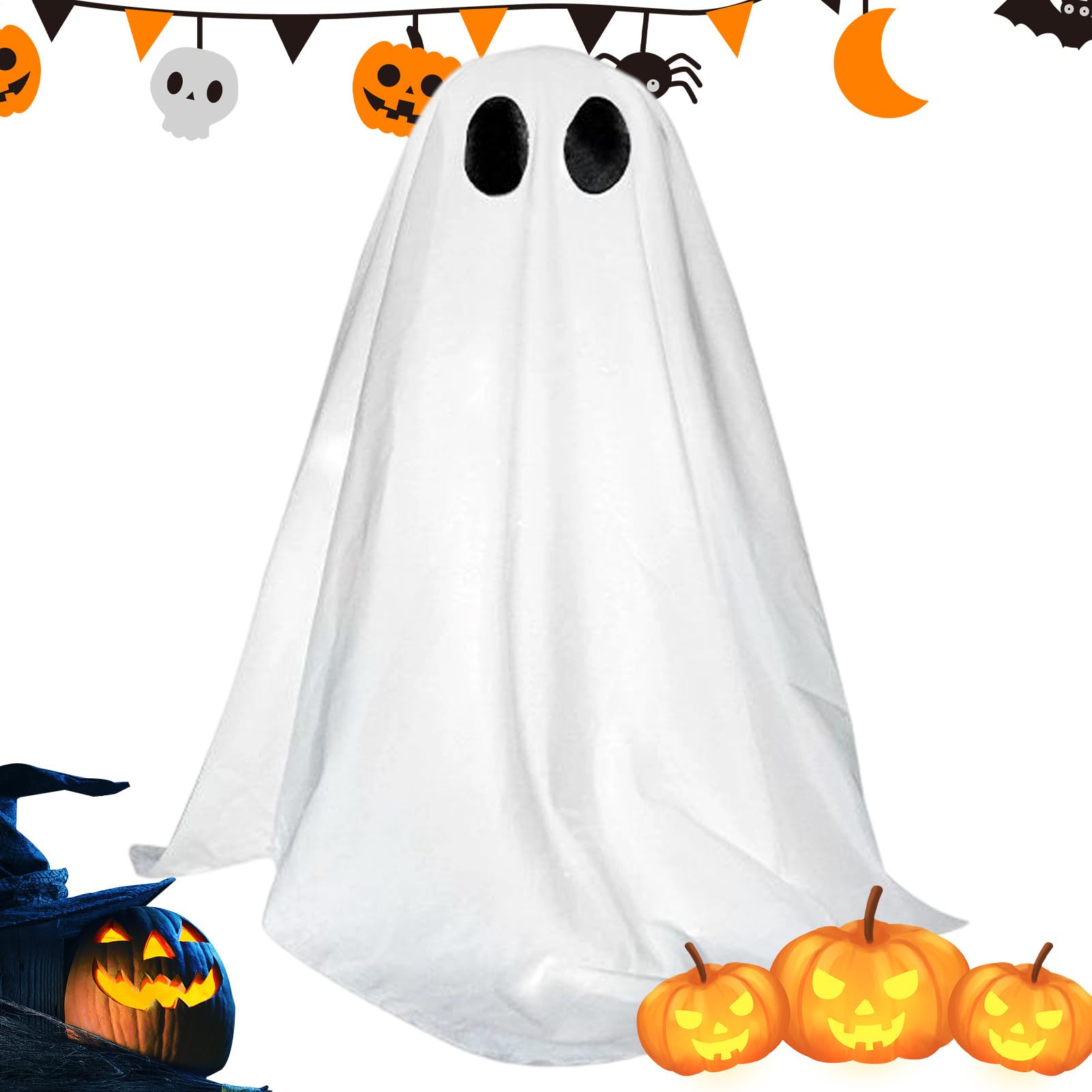 Fantôme lumineux extérieur décor Halloween effrayant guirlande lumineuse foyer