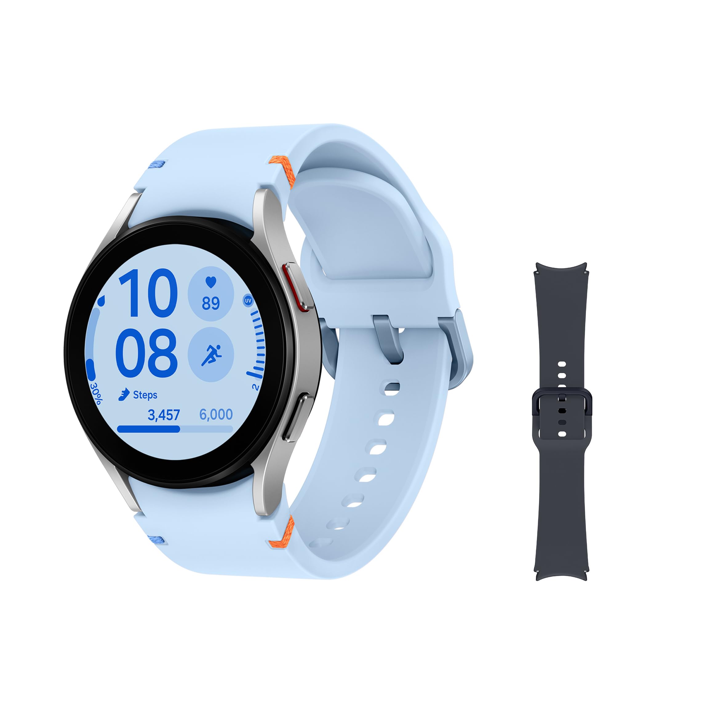 Samsung Galaxy Watch FE 40mm + Correa - Reloj Inteligente, Compatible con Health Monitor, Fitness Tracking, Bluetooth, Plateado