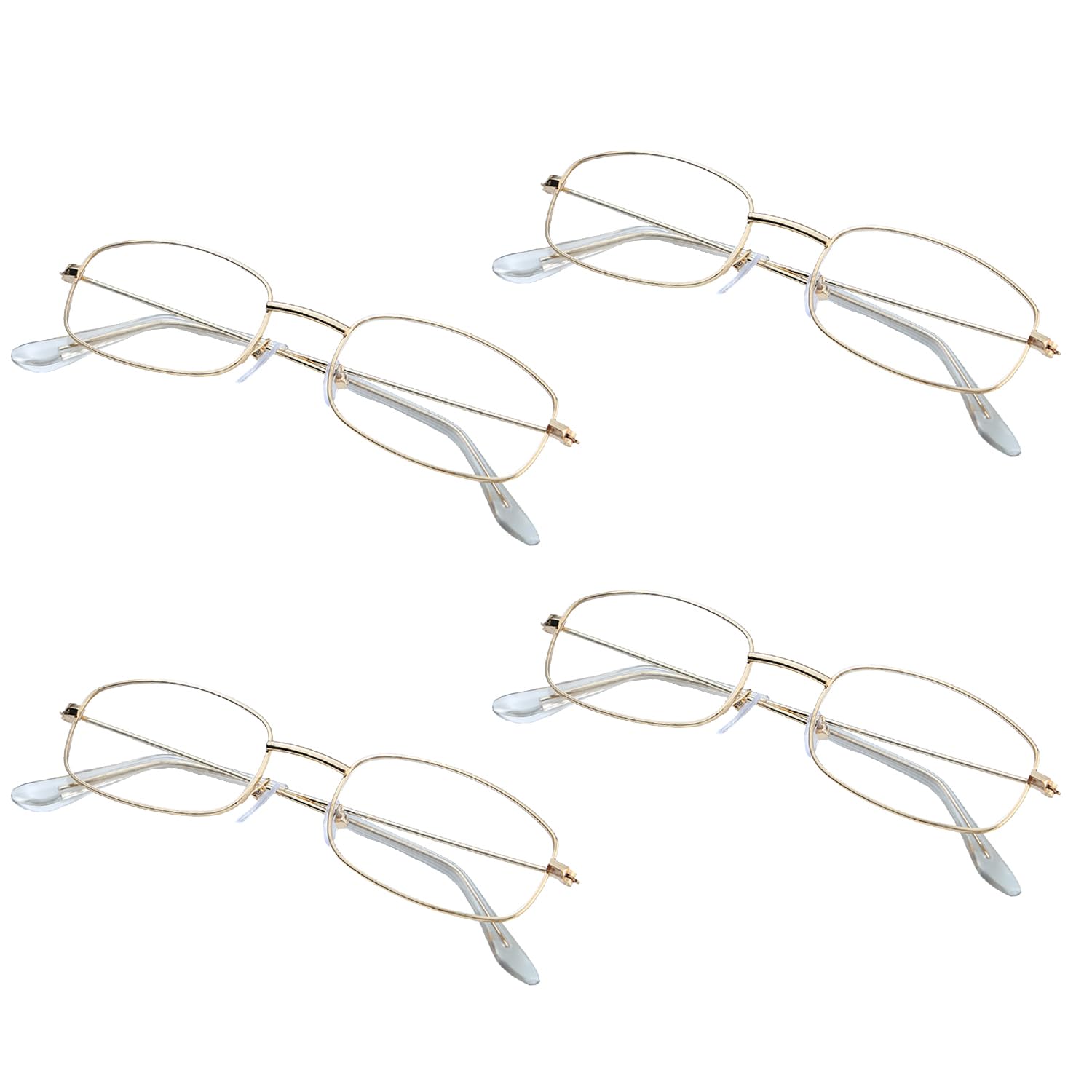 XNFUOE 4 Pairs Christmas Santa Glasses Square Old Man Glasses Santa Costume Accessory for Christmas Halloween Fancy Dress