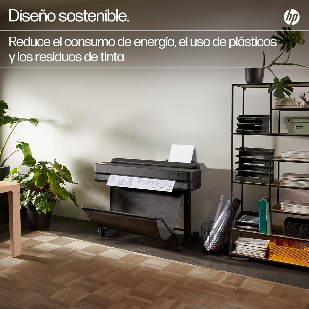 HP DesignJet T630, 61cm (5HB09D), Impresora Gran Formato, Plotter, Estándar A4-A1, 76 Impresiones A1/h, Wi-Fi, Ethernet,USB, 2400x1200 dpi, Metal Reciclado,Edición 2025, Garantía 1 Año, Click, Negro