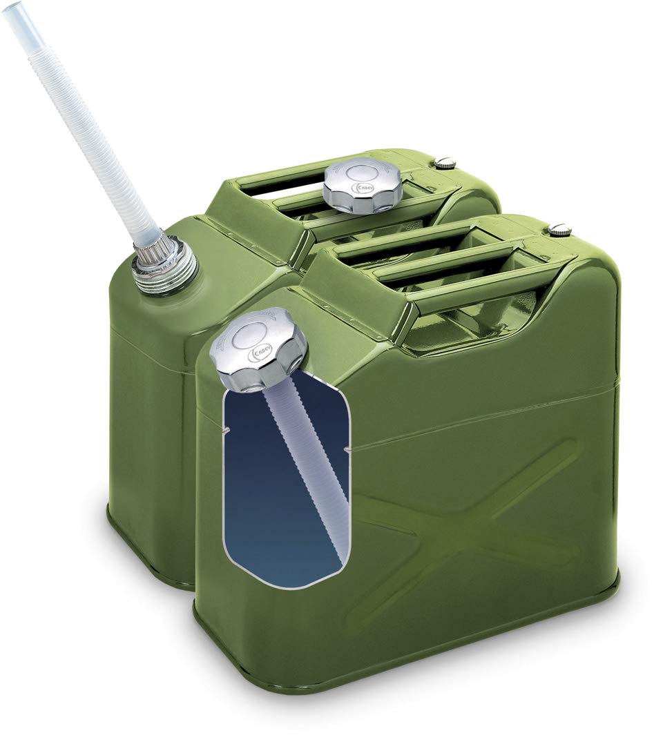 S SUMEX Bidon Jerry Can En Acero Galvanizado, Verde Bidón Estilo Militar 10 litros