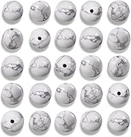 Vista 14 de 100 cuentas de hematita negra lisa natural de 0.236 pulgadas (0.236 in), cuentas redondas sueltas de piedra para fabricación de joyas con cordón