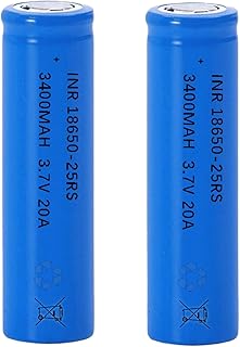 2 Pack 3.7 Volt 18650 Rechargeable Battery 3400mAh 18650 Flat Top Battery 18650 Li-ion Battery for Flashlight, Headlamp