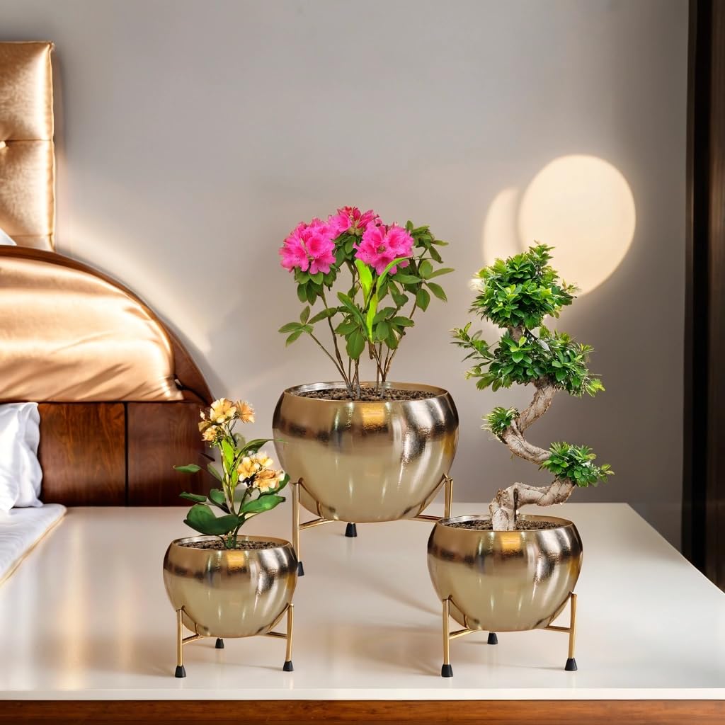 See full amazon price history chart for LAQA Golden Metal Plant Pot for Indoor Plants with Stand | Small Planters for Living Room Decoration Set of 3 Pieces LAQA Golden Metal Plant Pot for Indoor Plants with Stand | Small Planters for Living Room Decoration Set of 3 Pieces (B0DDM8WVJ1) Amazon Price History, Amazon Price Tracker