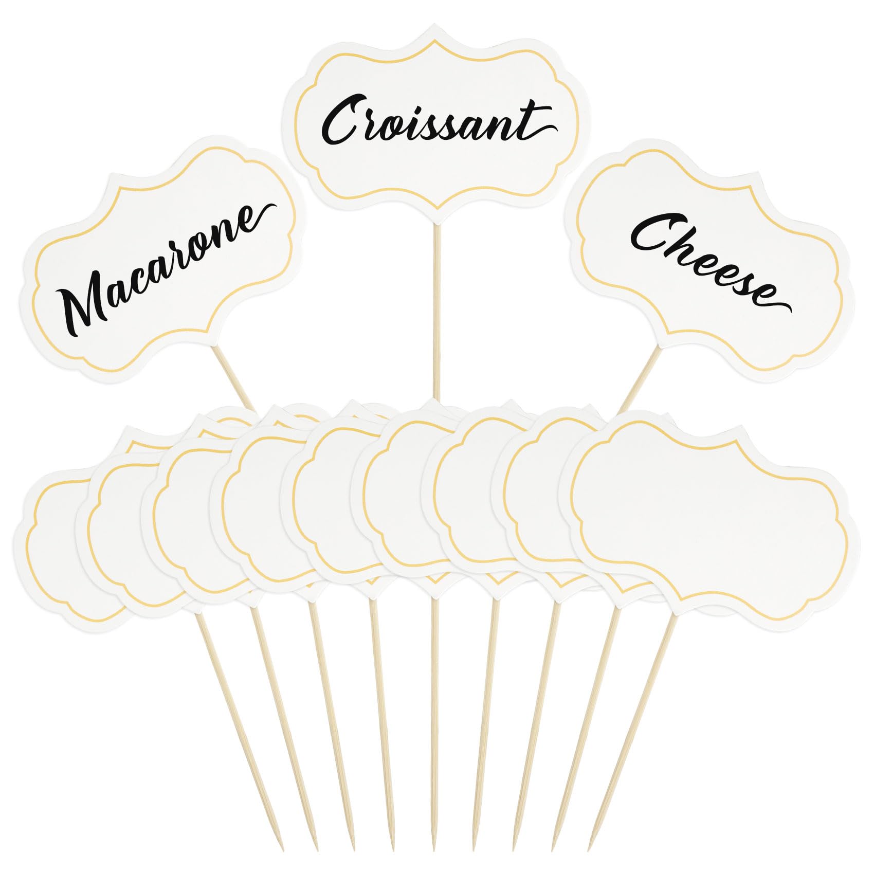50PCS Cheese Markers, Buffet Cheese Labels, Blank Toothpick Flags, Food Signs for Buffet, Chalkboard Cupcake Picks, Cheese Board Accessories, Cupcake Picks(White)
