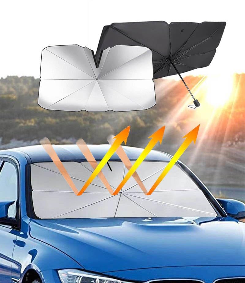 Parasol Paraguas Coche para Peugeot 307 Sedan All Years, Parasol Coche Delantero Parasol para Parabrisas de Coche, Protección UV y Calor Paraguas Parasol Coche,125 * 65cm