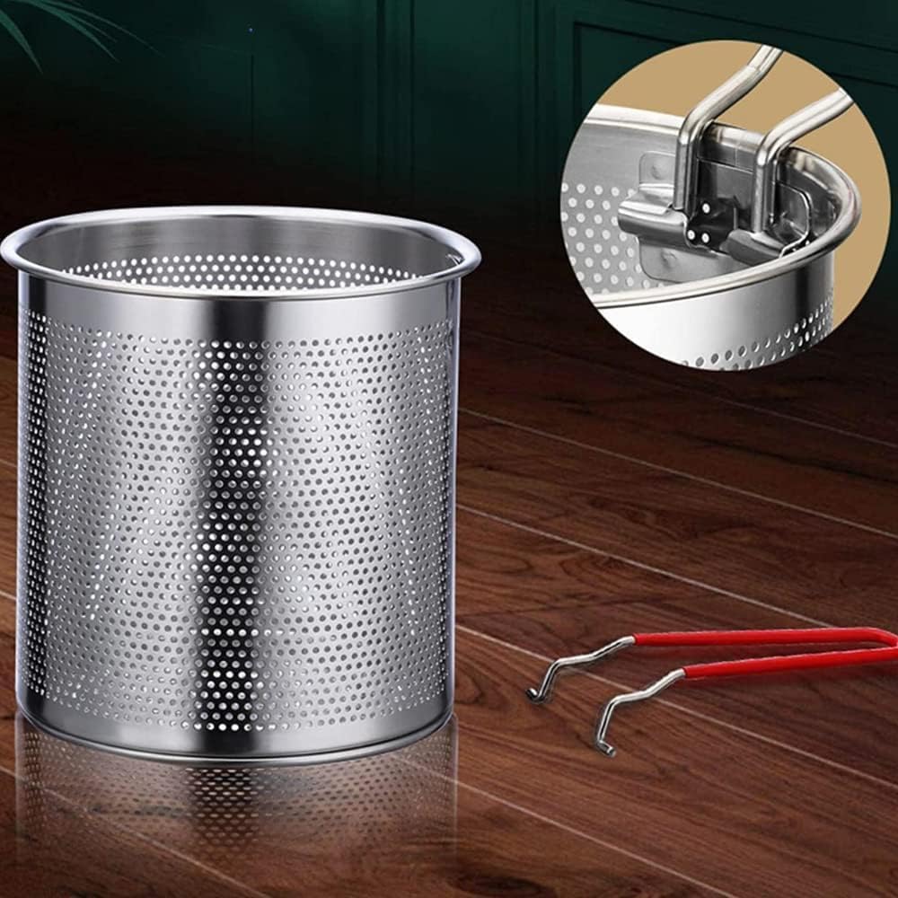 Stainless Steel Deep Frying Strainer & Oil Basket with Fryer Tong | French Fries Basket, Fry Pan, Deep Fryer, Food Strainer Colander, Potato Chips Rack, Mini Mesh Pot, Chicken Fryer for Kitchen