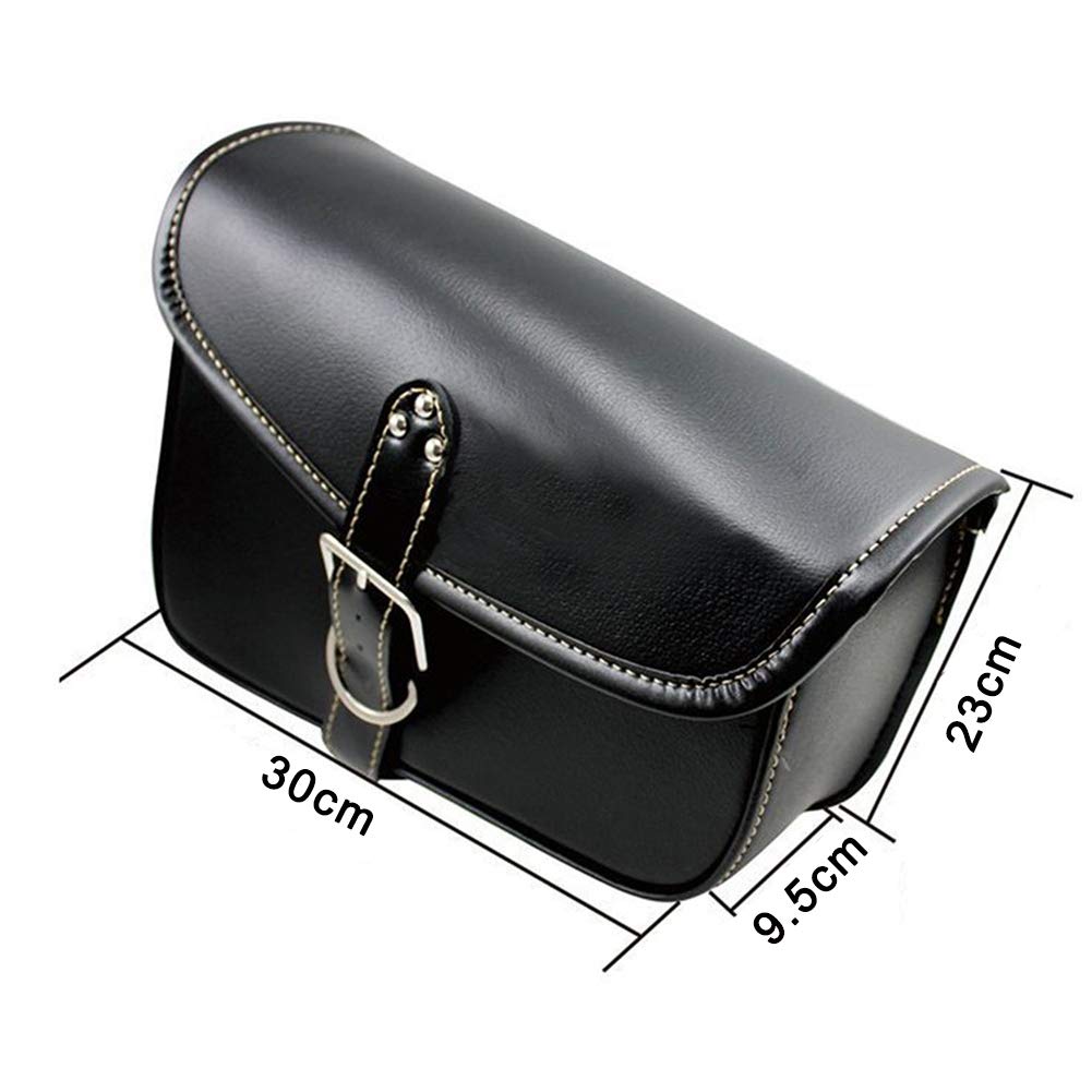 AUTLY 1 Pieza Lateral de la Motocicleta alforja de Cuero de la PU Impermeable Bolsa de Herramientas de Equipaje Lateral Izquierda Negro (Derecha)