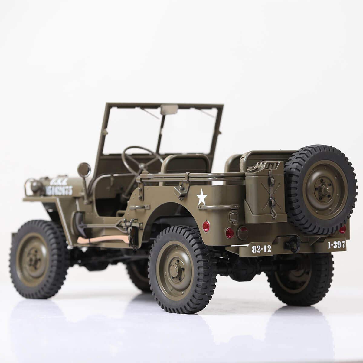 UIGJIOG Coche con Control Remoto eléctrico RC 1/6 Jeep Willys 1941