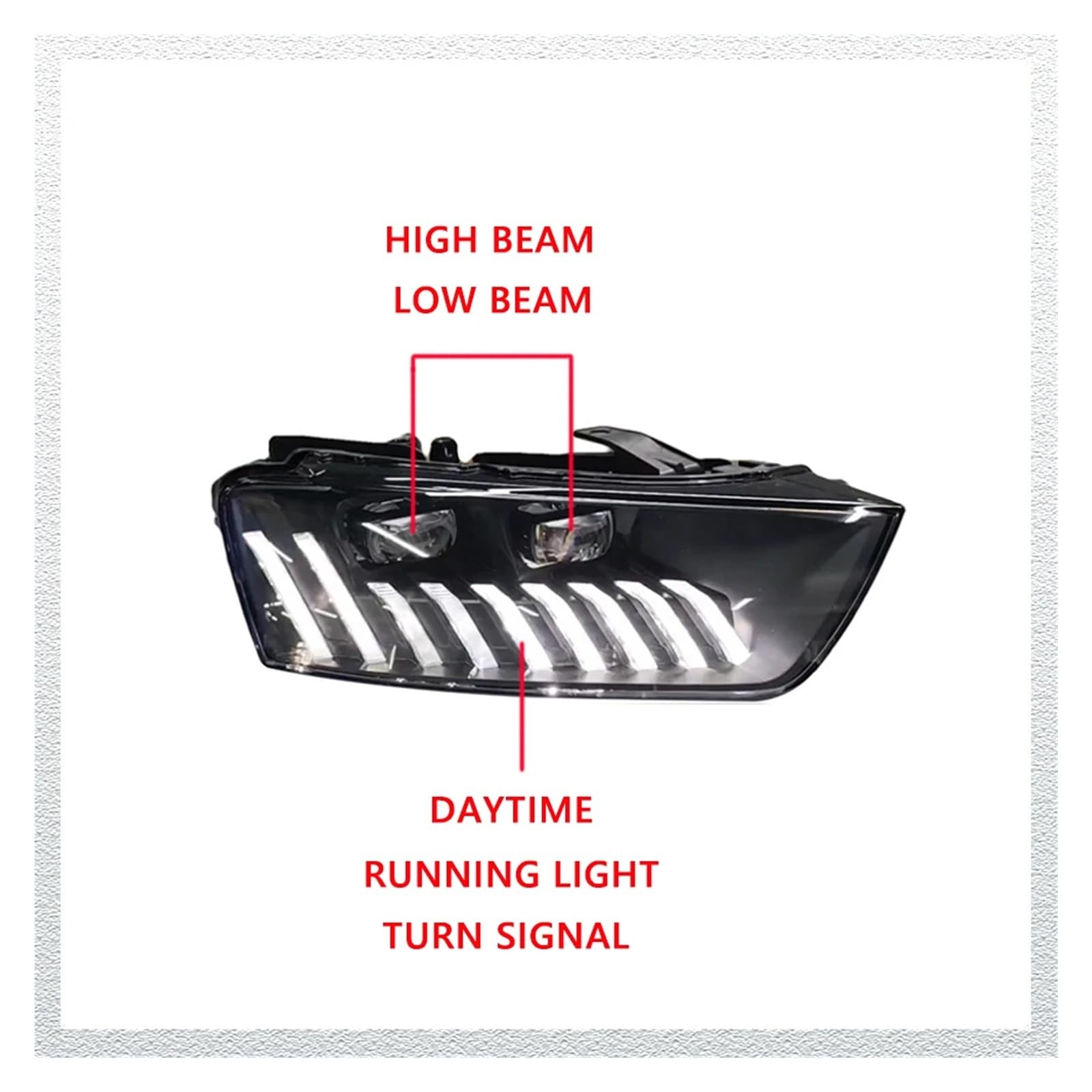 Pasuje do Au//di Q3 13-18 w pełni Led DRL reflektor samochodowy montaż sygnału akcesoria samochodowe zmodyfikowana lampa stylizacja reflektory LED(FOR ORIGINAL XENON_2PCS)