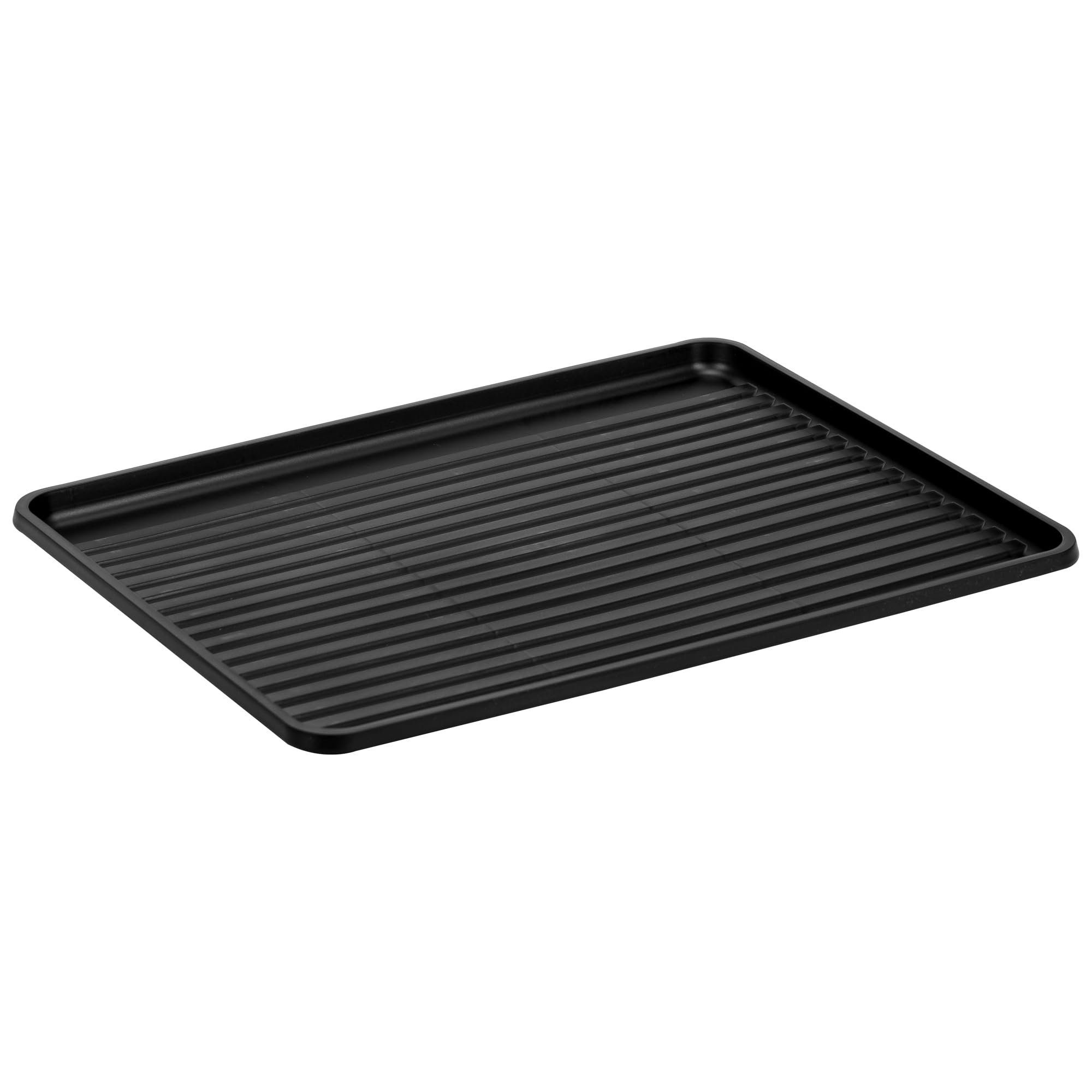 KARL HAUSMANN Egouttoir Vaisselle INOX Noir avec Bac d'Égouttage - 42x31x10,5cm - Égouttoir Cuisine en Métal avec Porte Couverts - Egoutoire Vaisselle pour Assiettes, Verres et Tasses