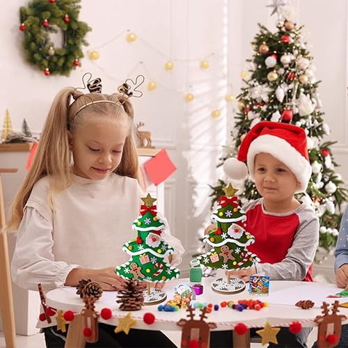 Miniatura 6 de Kit de árbol de Navidad de bricolaje, kits de costura de árbol de Navidad 3D, juego de árbol de Navidad de fieltro con adornos para manualidades de