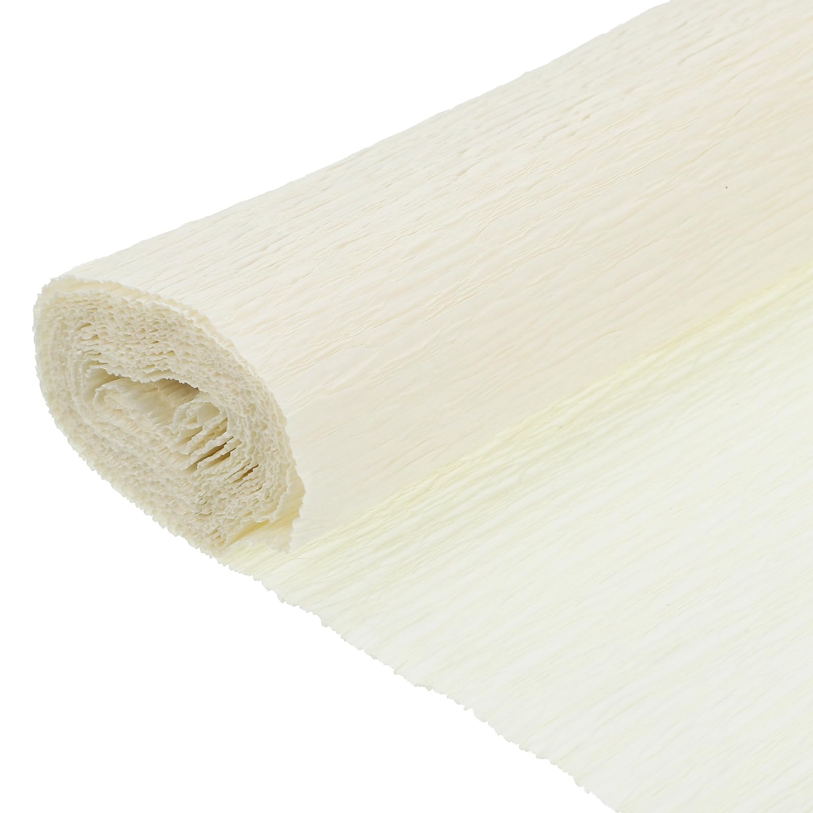 sourcing map Crepe Paper, 7.9ft Long 20 Inch Wide Milk White Crepe Paper Roll for Streamers Party Decorations, Graduation Party Supplies, DIY Crafts(Pack of 1)