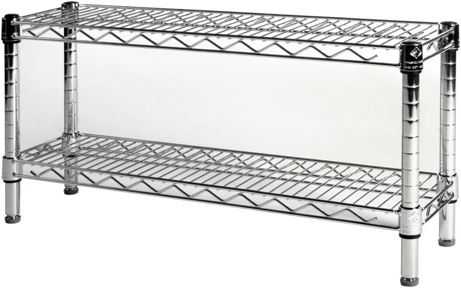 Shelving Inc. 8" d x 30" w Chrome Wire Shelving with 2 Tier Shelves, Weight Capacity 800lbs Per Shelf - Image 7