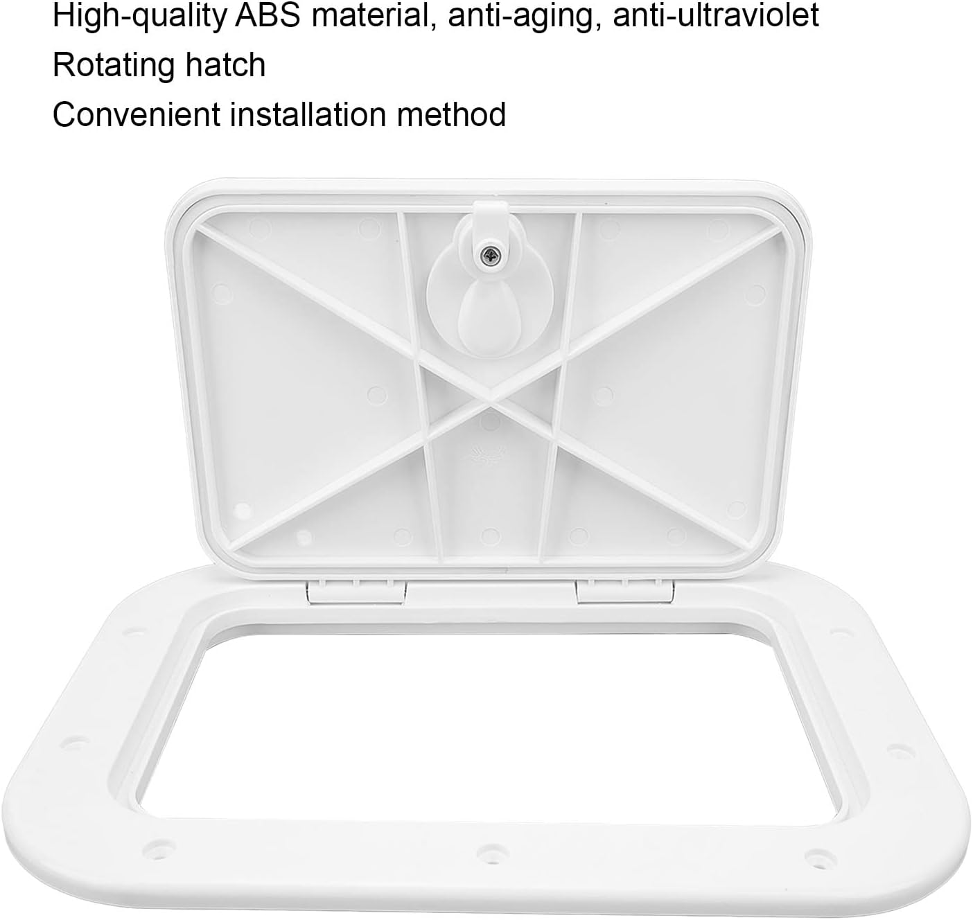 Boat Deck Access Hatch with Lock, ABS Storage Compartment Door 90 Degree Opening Lid for RV Trailer Yacht Marine Use