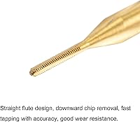 Vista 3 de uxcell Rosca métrica M0.8 x 0.2, cobalto recubierto de titanio HSS (acero de alta velocidad) 3 flautas rectas, mini micro tornillo roscado