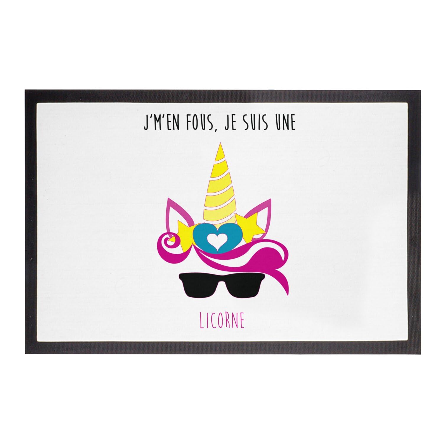 Paillasson licorne humour 75x50cm cadeau pendaison de crémaillère